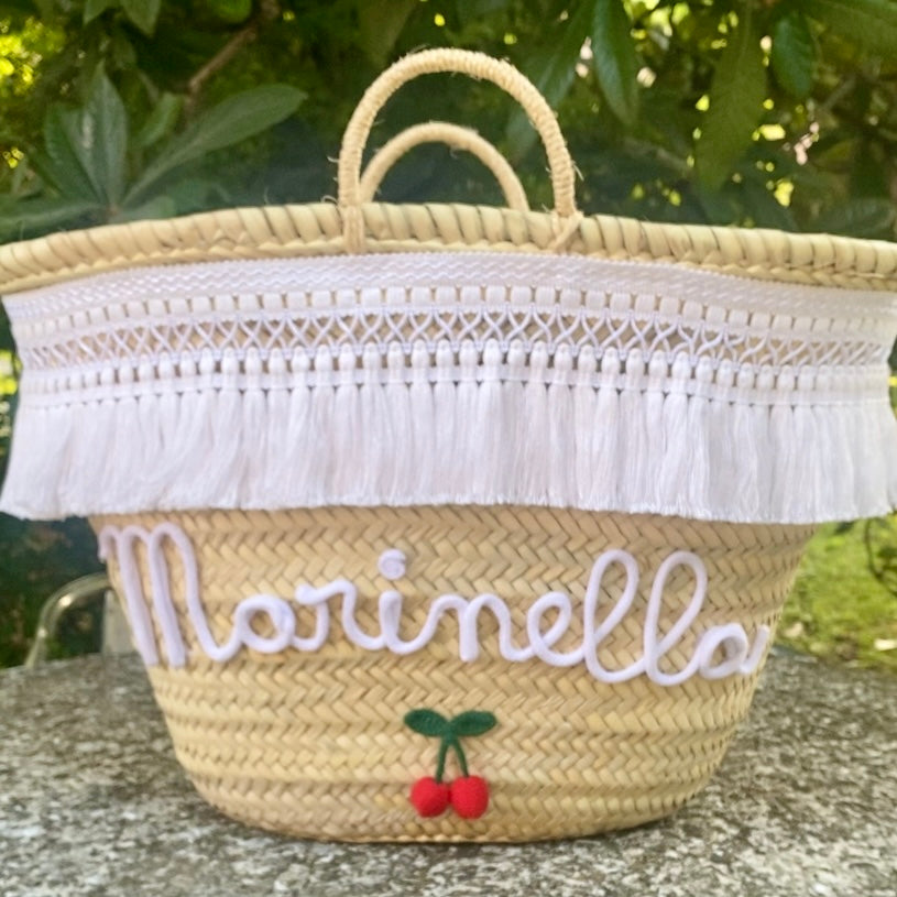 Borsa in paglia Capri con scritta personalizzata