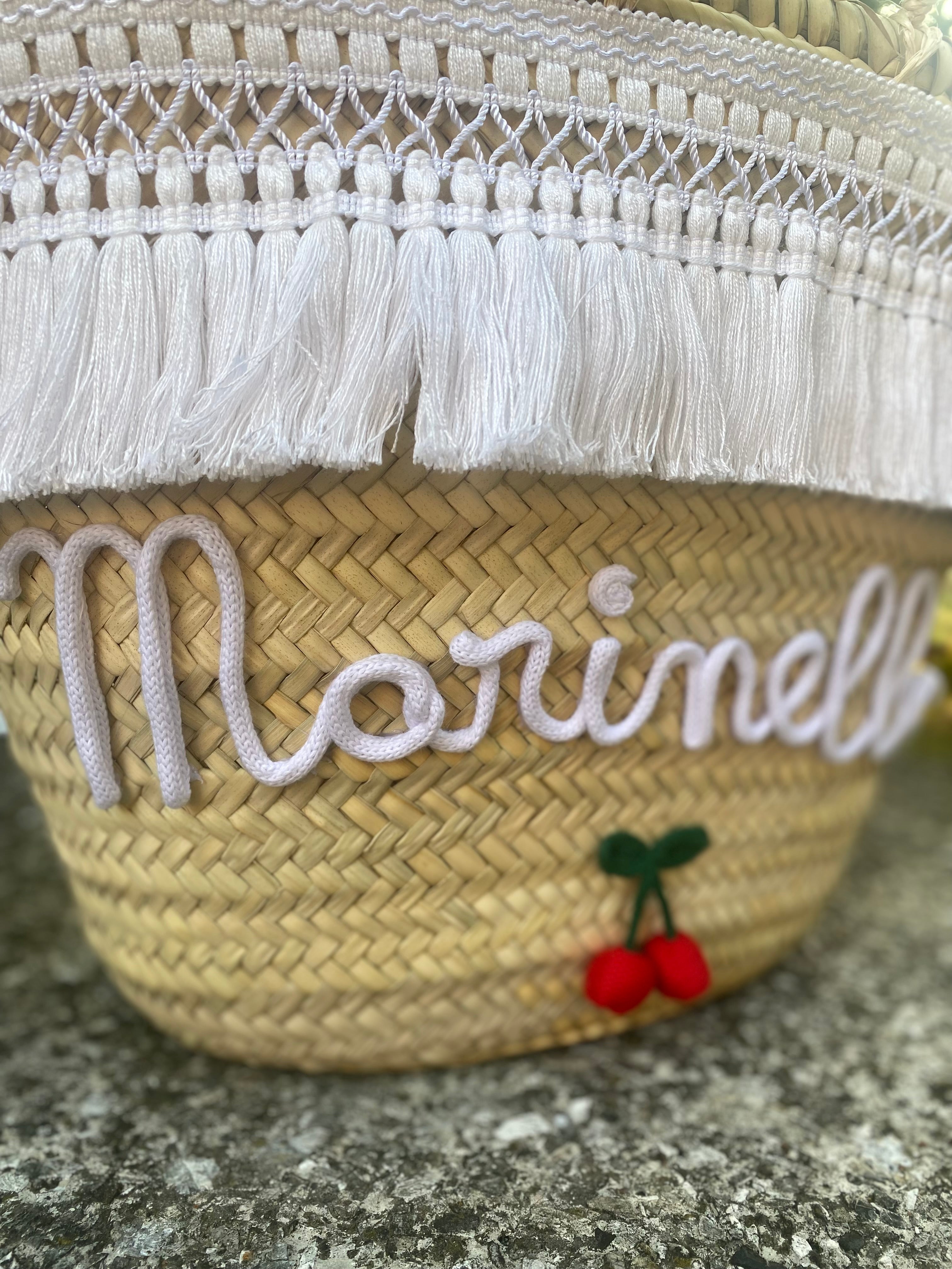 Borsa in paglia Capri con scritta personalizzata