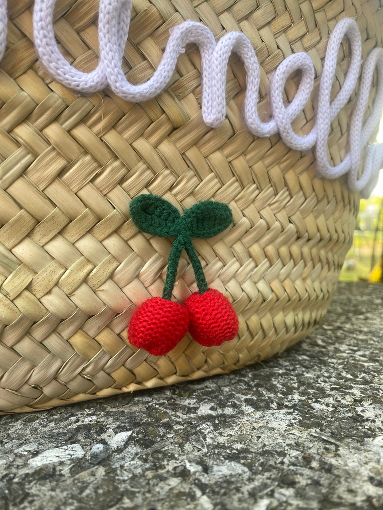 Borsa in paglia Capri con scritta personalizzata