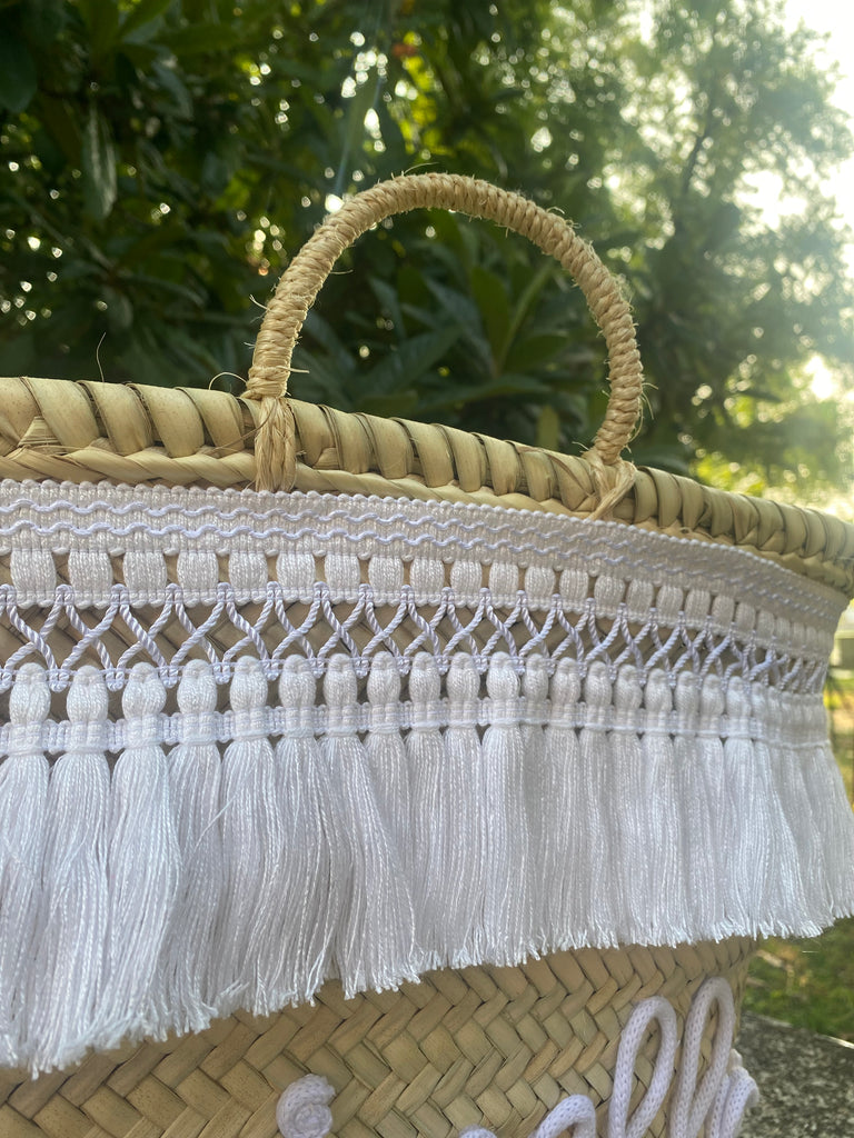 Borsa in paglia Capri con scritta personalizzata