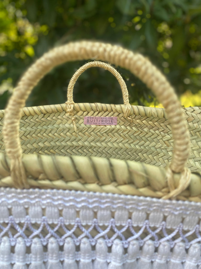 Borsa in paglia Capri con scritta personalizzata