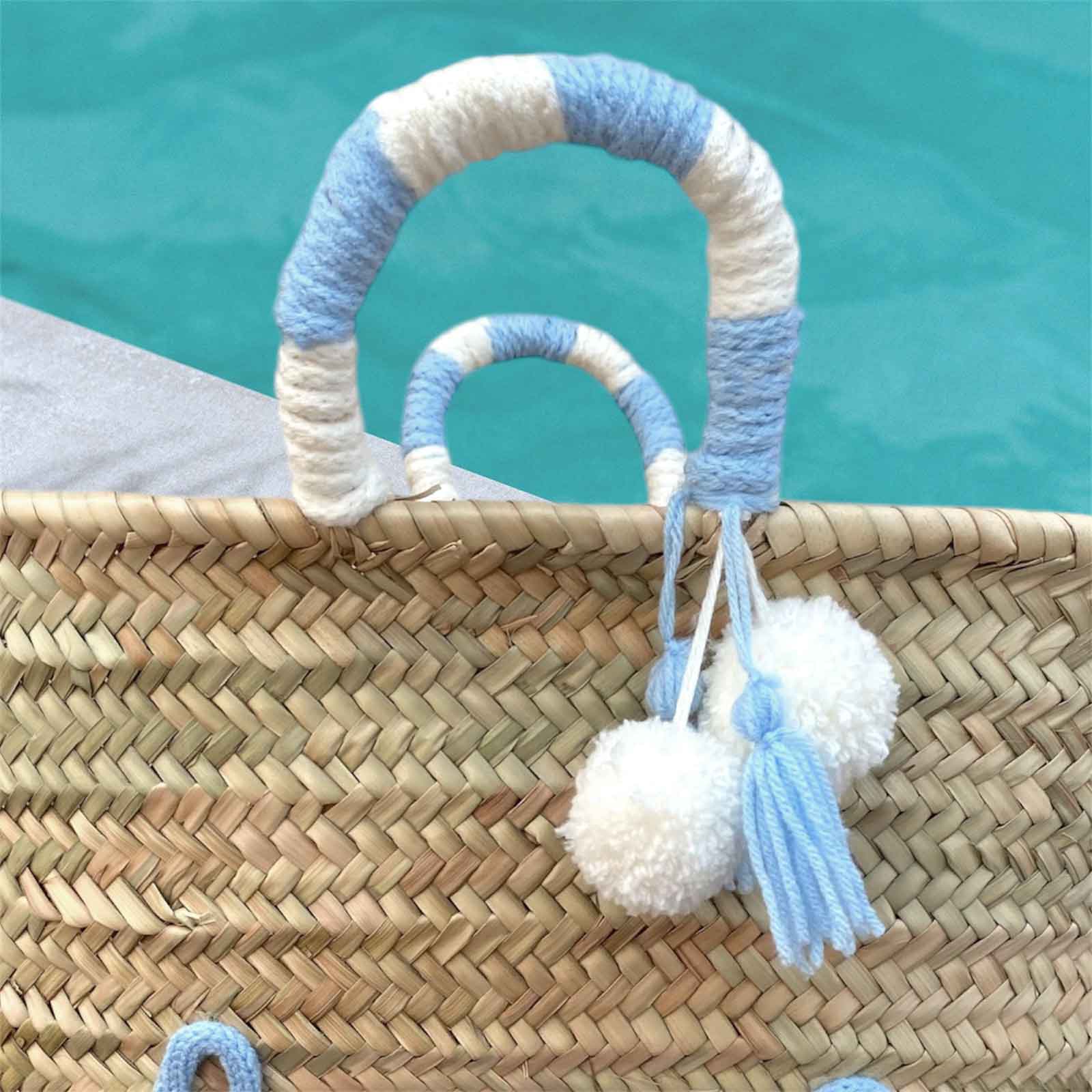 Borsa da spiaggia in paglia con scritta personalizzata