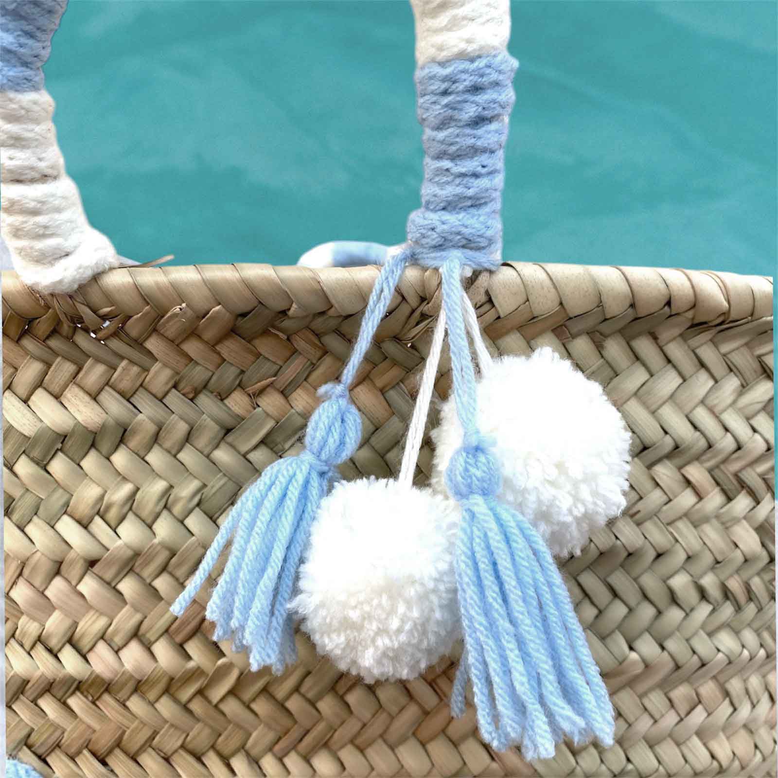 Borsa da spiaggia in paglia con scritta personalizzata