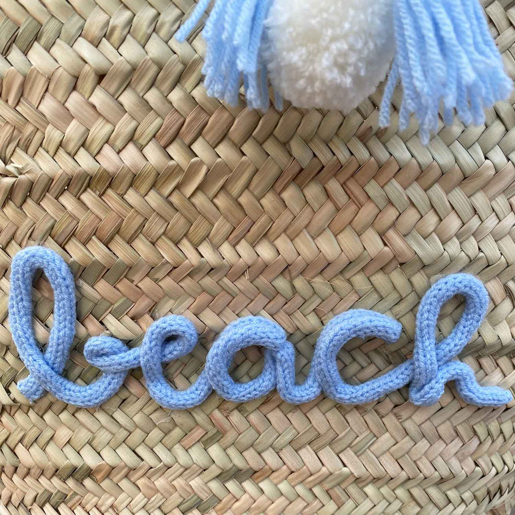 Borsa da spiaggia in paglia con scritta personalizzata