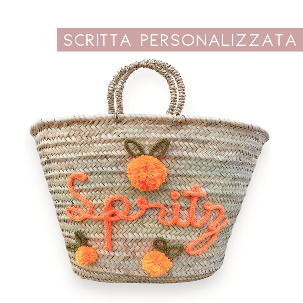 Borsa da spiaggia in paglia Spritz personalizzabile