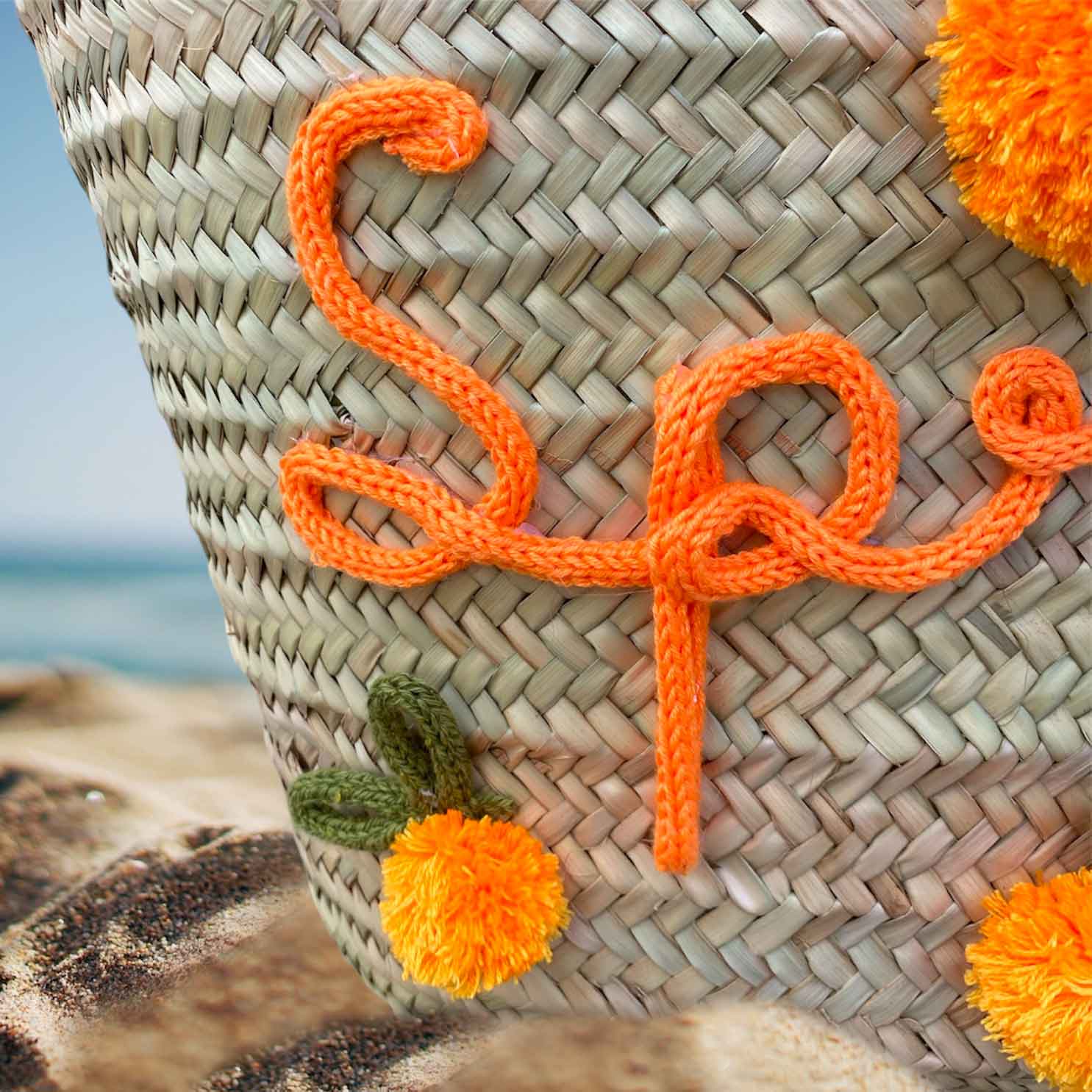 Borsa da spiaggia in paglia Spritz personalizzabile