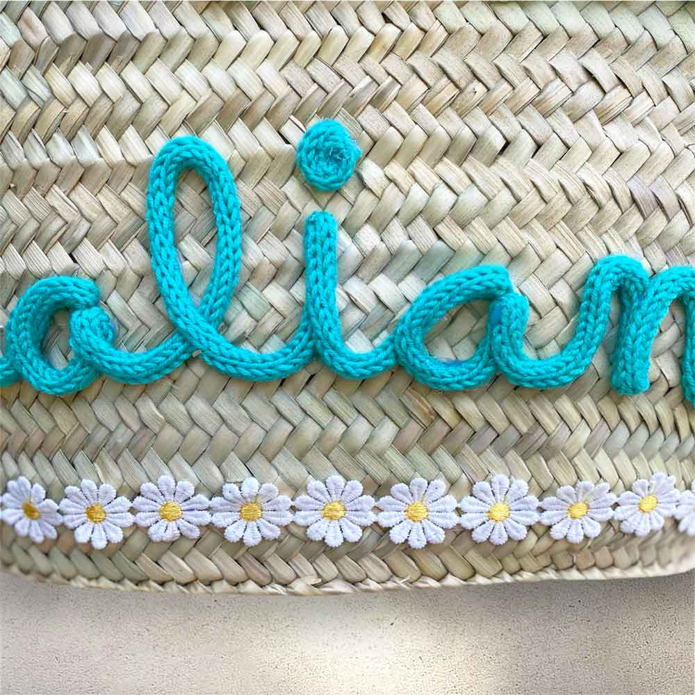 Borsa in paglia per la spiaggia con nome personalizzato