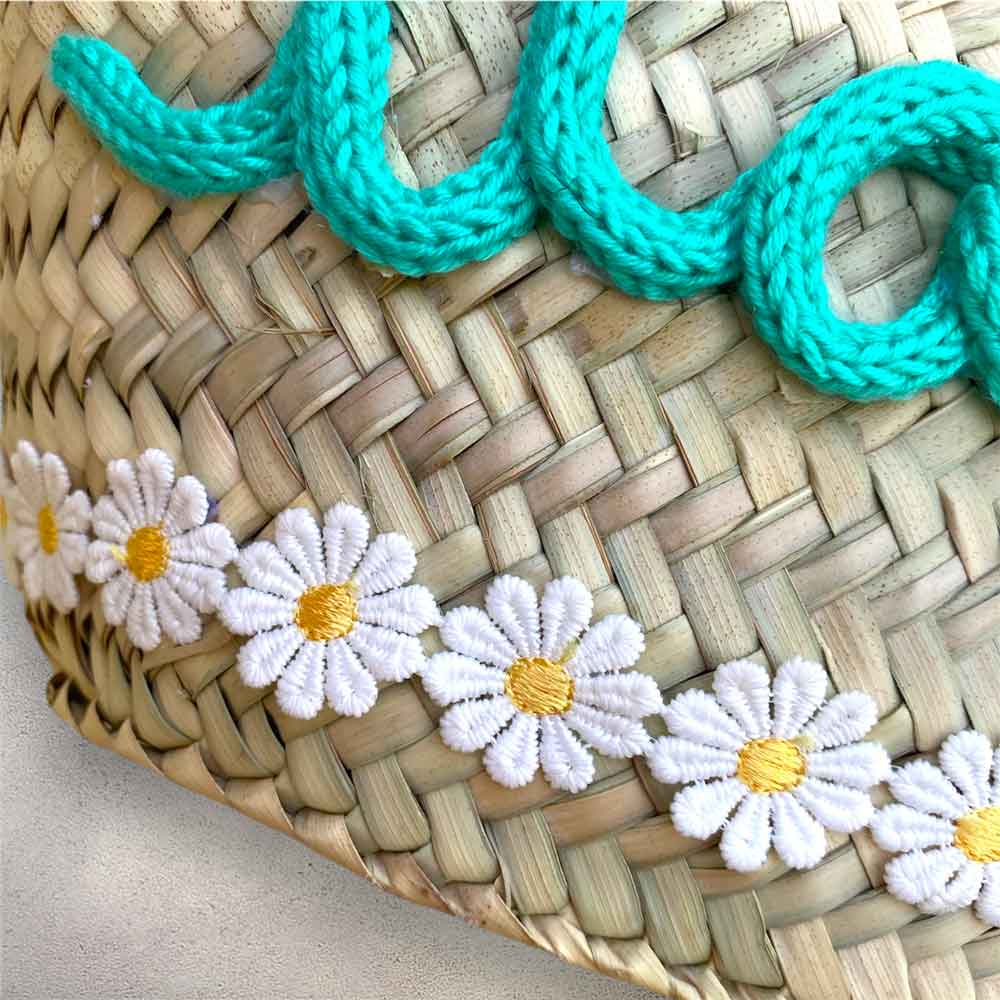 Borsa in paglia per la spiaggia con nome personalizzato