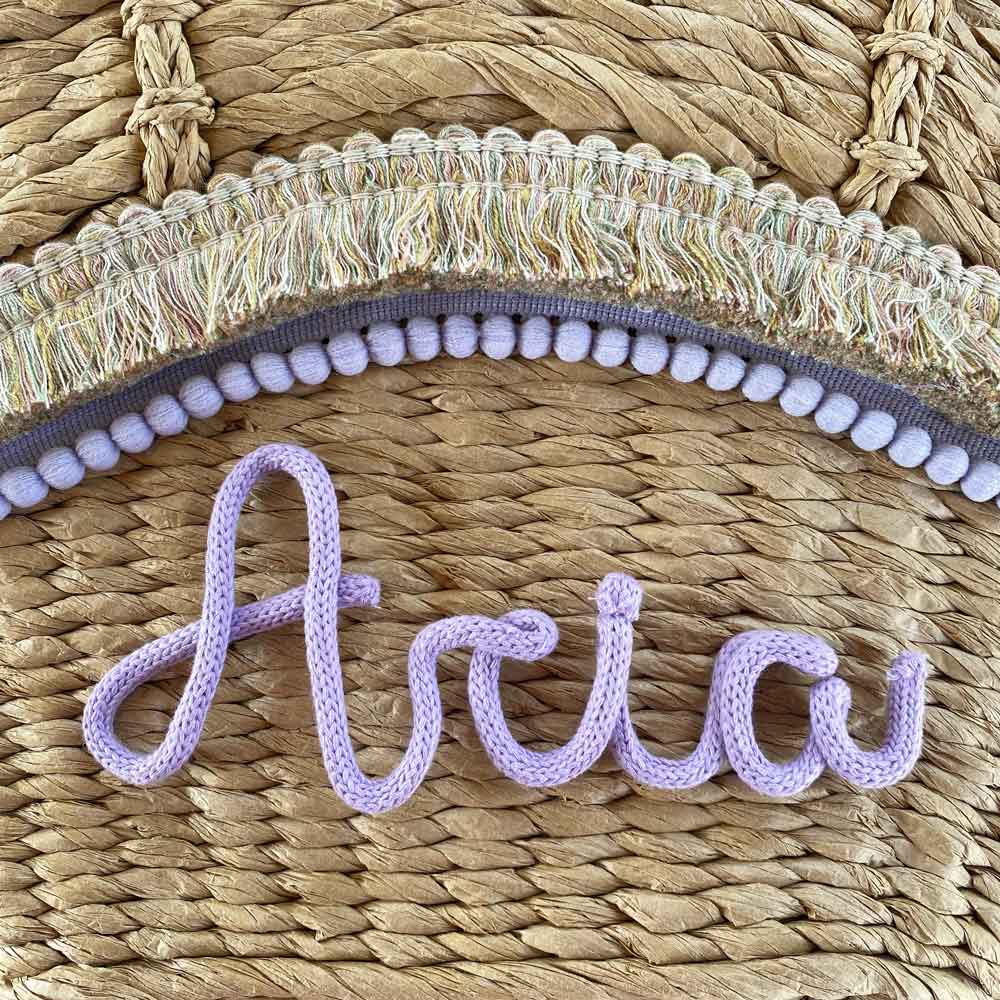 Borsa in paglia con nome personalizzato Nizza