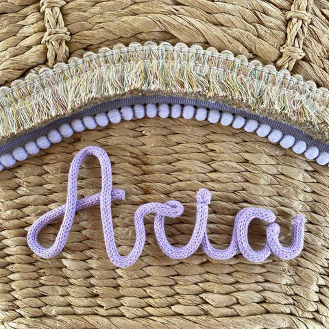 Borsa in paglia Nizza con scritta personalizzata