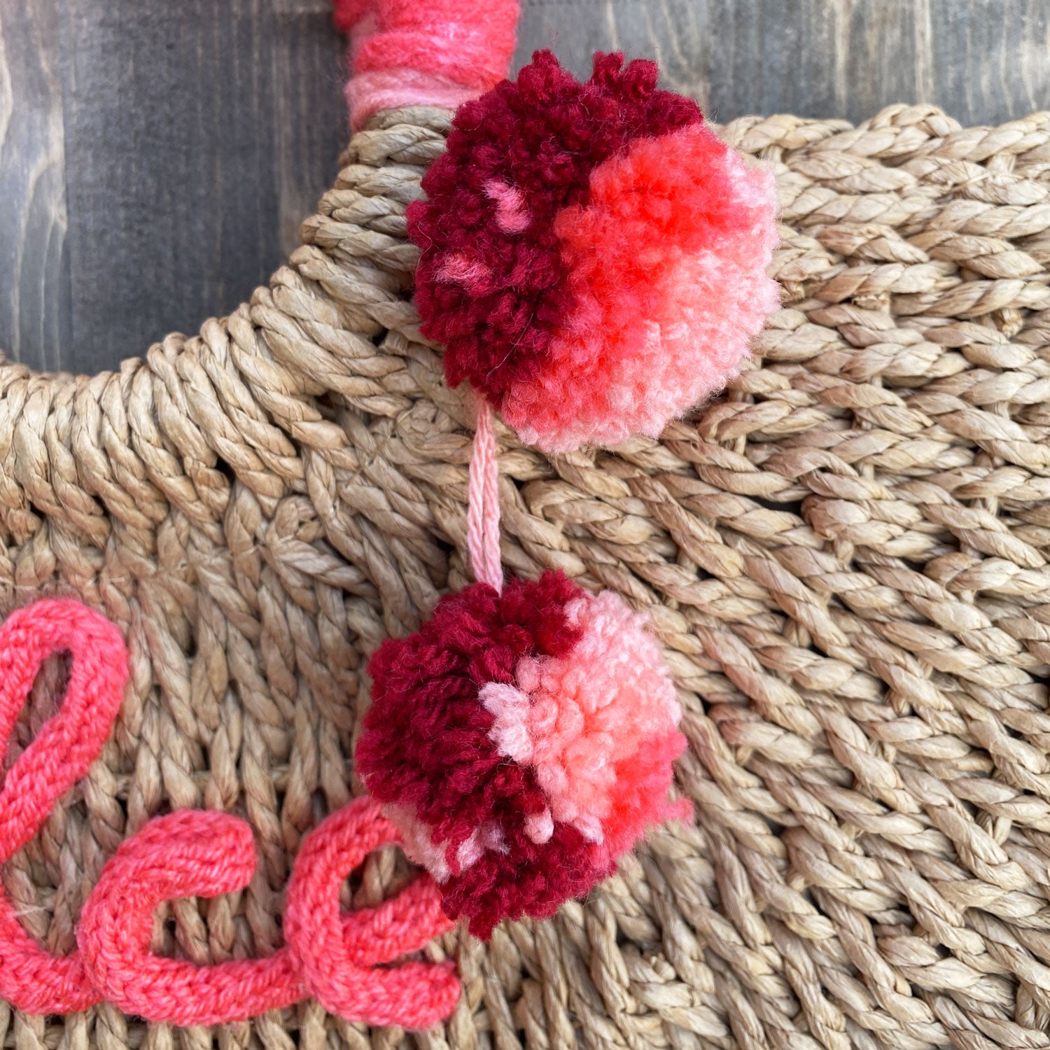 Borsa in paglia Dolce Vita con scritta personalizzata