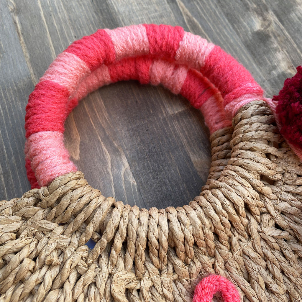 Borsa in paglia Dolce Vita con scritta personalizzata