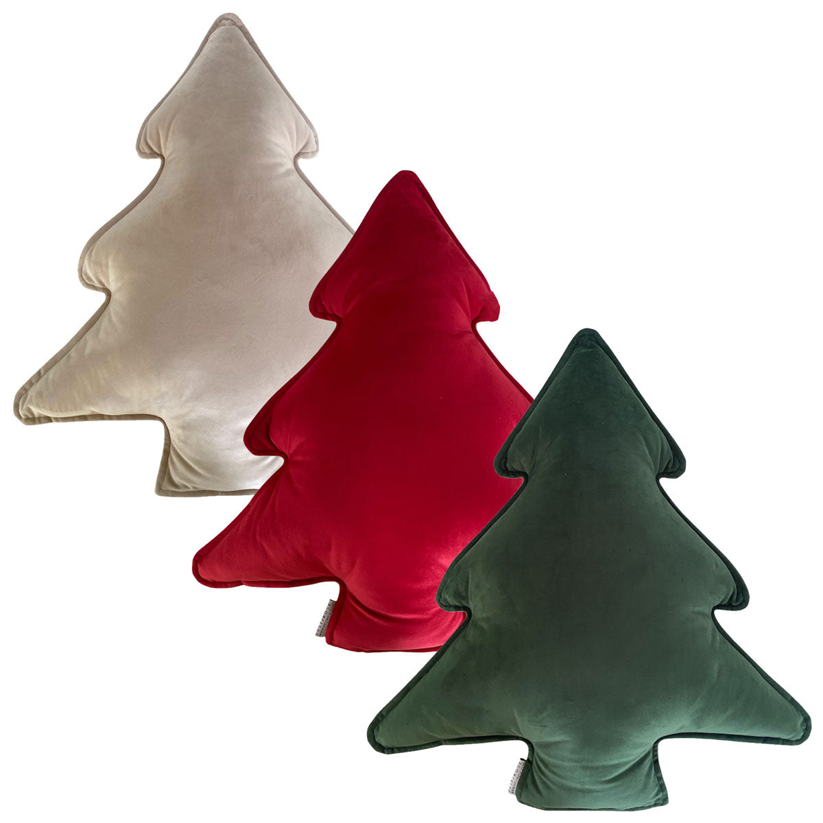 Cuscino a forma di albero di Natale in velluto