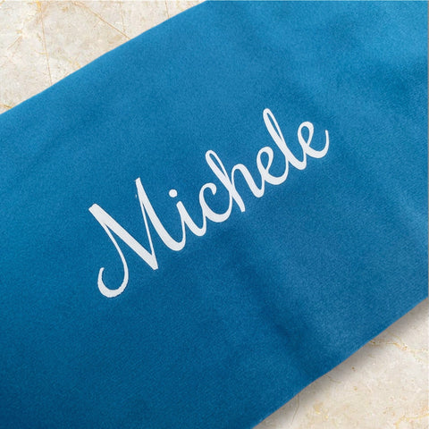 Cuscino Lettera a Scelta in Velluto Azzurro
