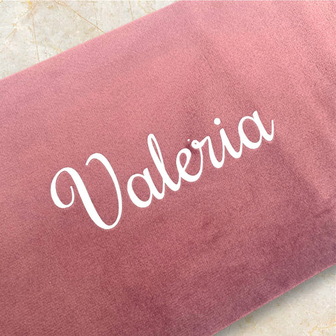 Cuscino Lettera a Scelta in Velluto Malva