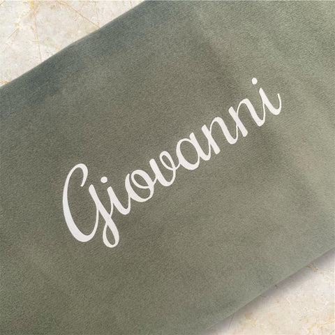 Cuscino Lettera a Scelta in Velluto Salvia