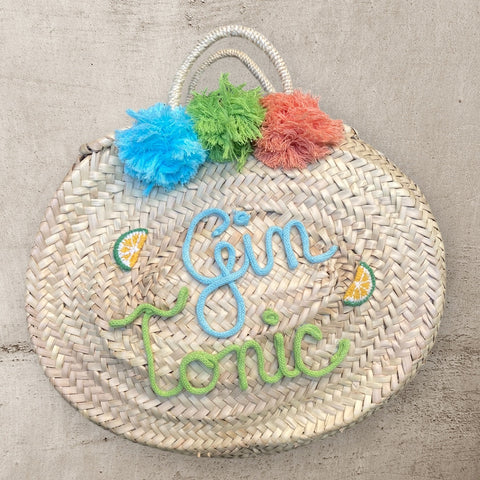 Borsa in paglia Hawaii con scritta personalizzata
