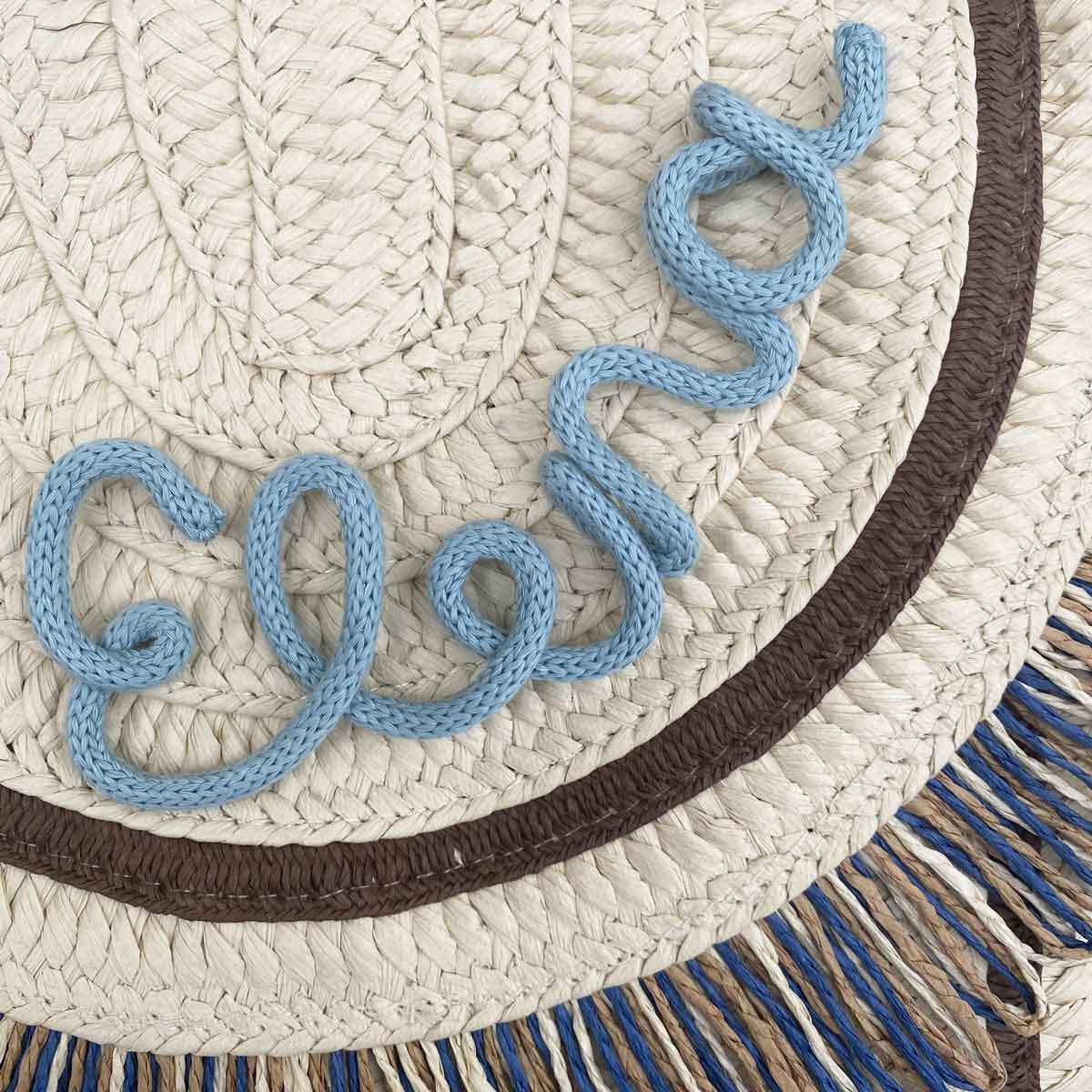 Borsa pochette in paglia con nome iniziale o scritta personalizzata