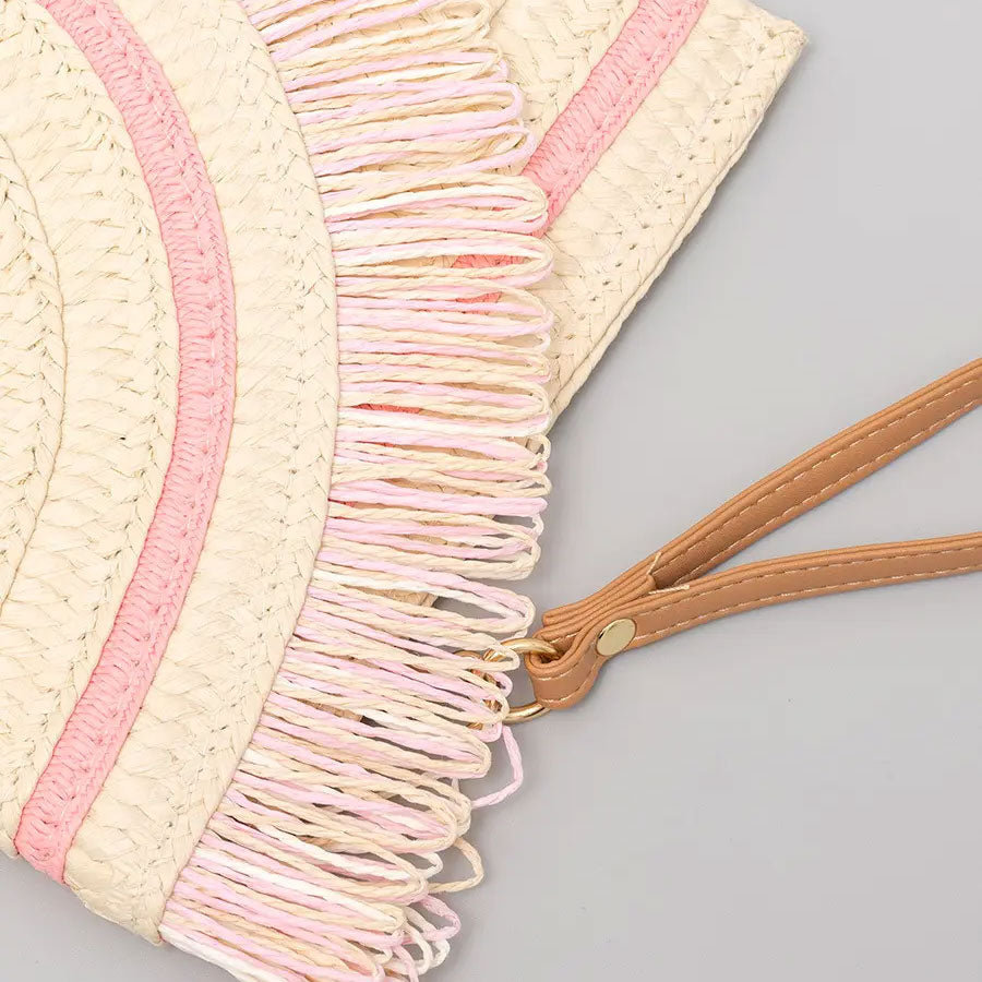 Borsa pochette in paglia con nome iniziale o scritta personalizzata