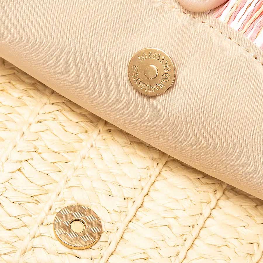 Borsa pochette in paglia con nome iniziale o scritta personalizzata