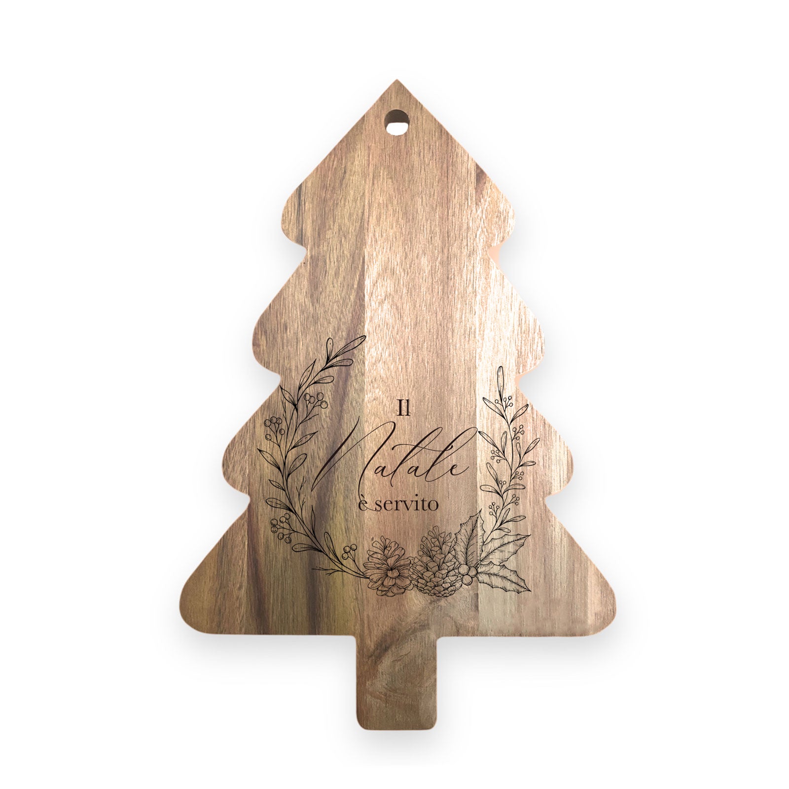 Tagliere a forma di Albero di Natale con incisione