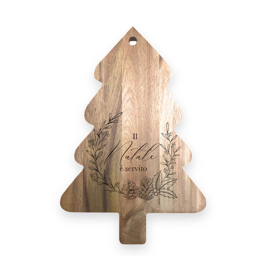 Tagliere a forma di Albero di Natale con incisione