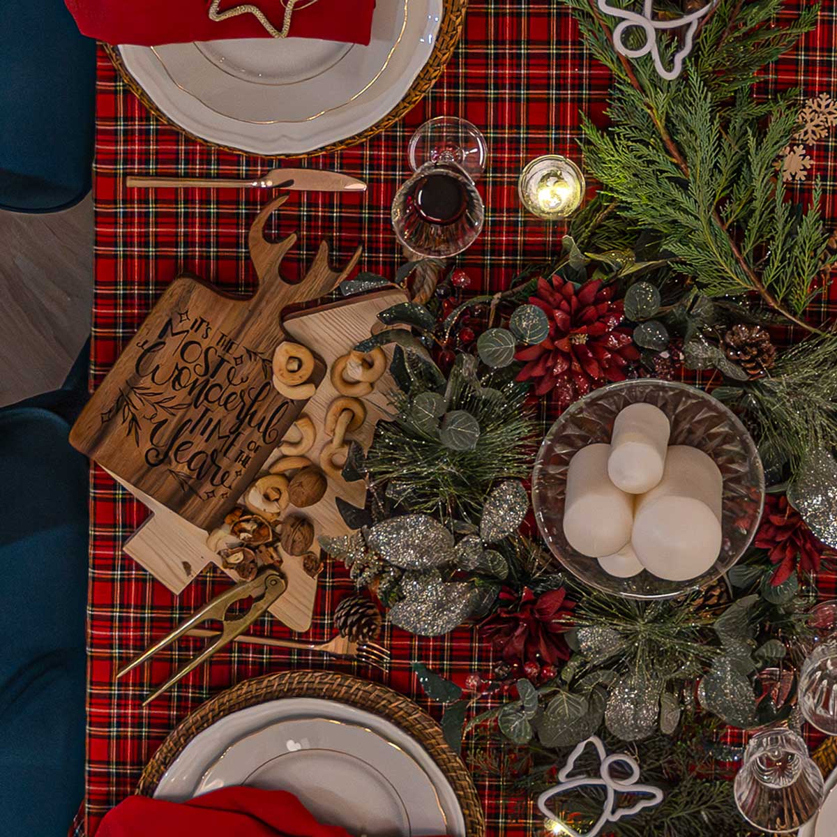 Tagliere in legno a forma di renna natalizia It's the most wonderful time of the year