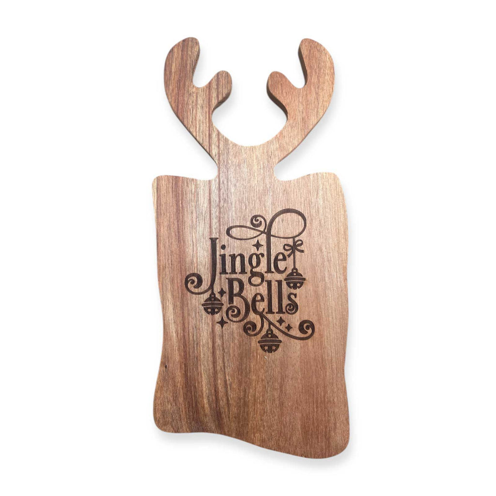 Tagliere in legno a forma di renna natalizia Jingle Bells