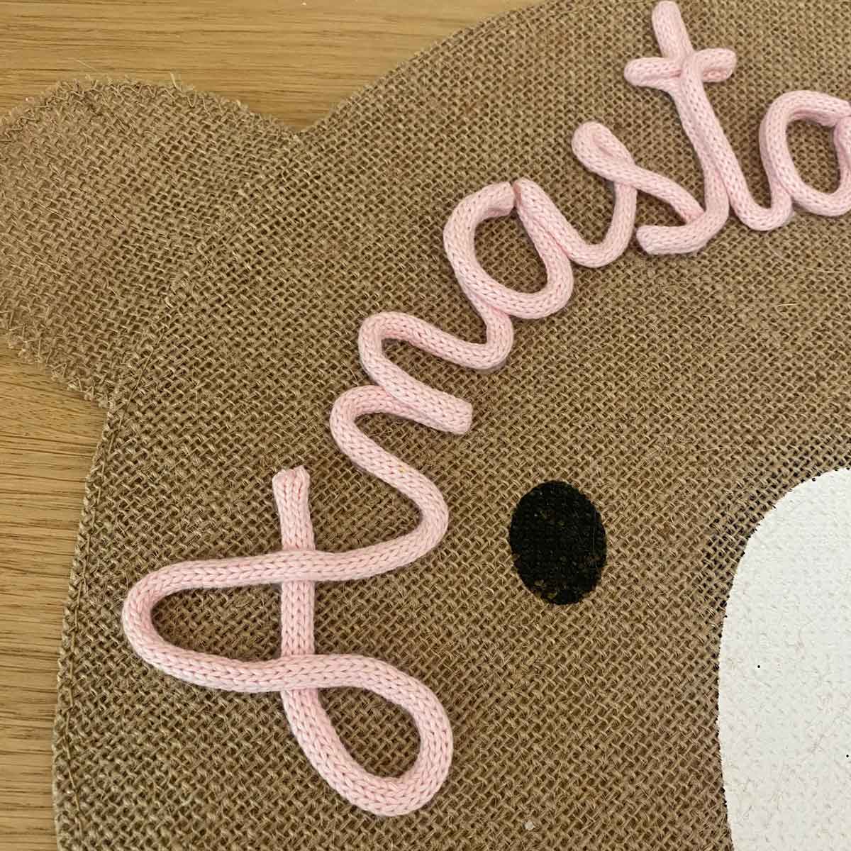 Tovaglietta personalizzata con nome per bambini a forma di orsetto