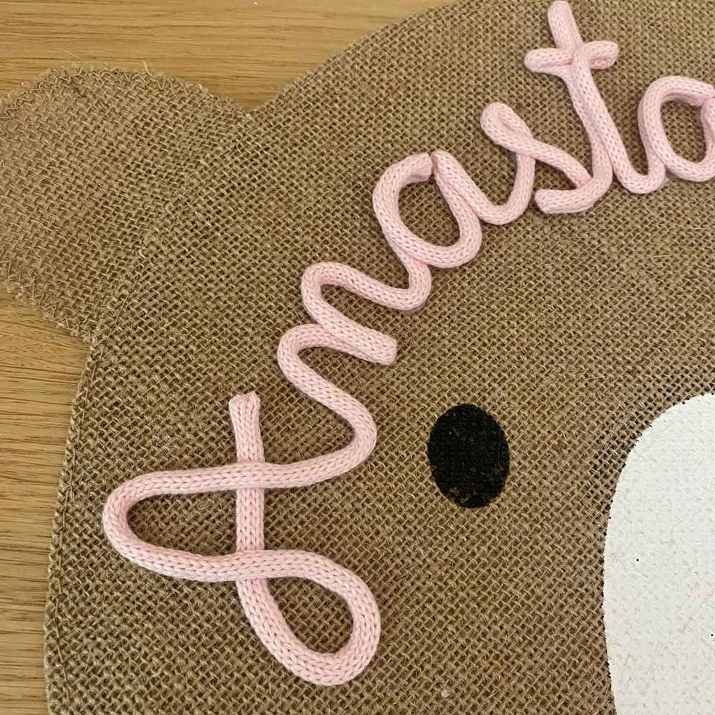Tovaglietta personalizzata con nome per bambini a forma di orsetto