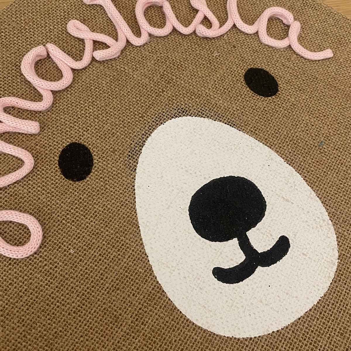 Tovaglietta personalizzata con nome per bambini a forma di orsetto