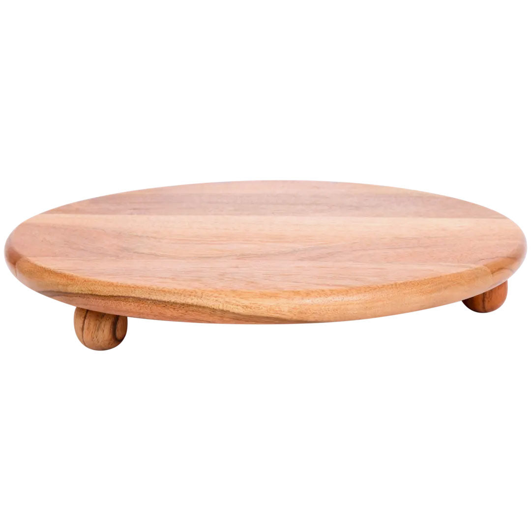 Vassoio rotondo in legno con incisione "In cucina con Amore"