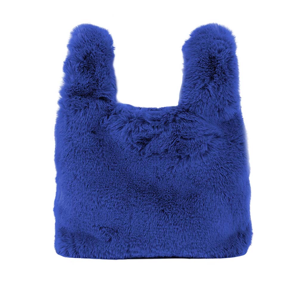 4ALL Borsa in pelliccia Silla blu