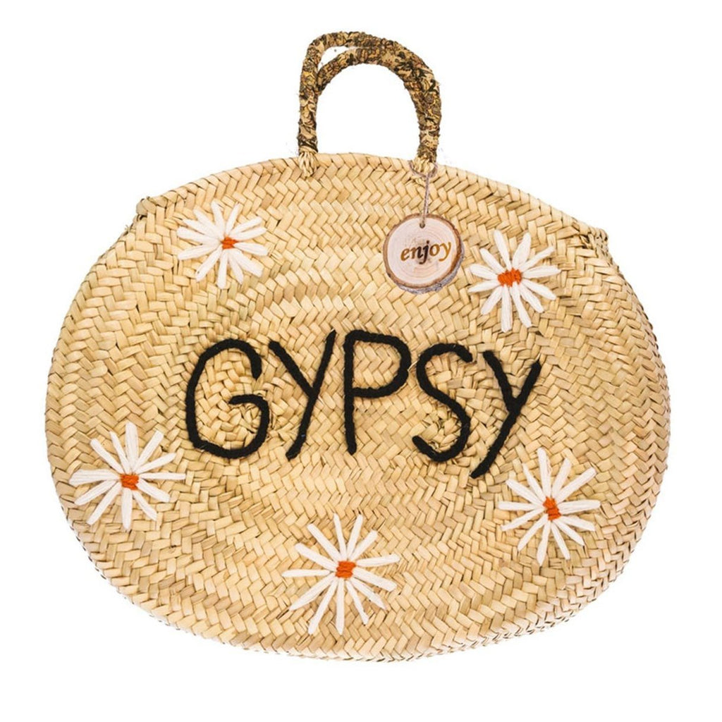4ALL Borsa in paglia con margherite Gipsy