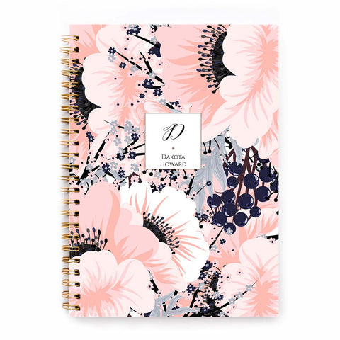 Agenda personalizzata con nome o iniziali Anemoni