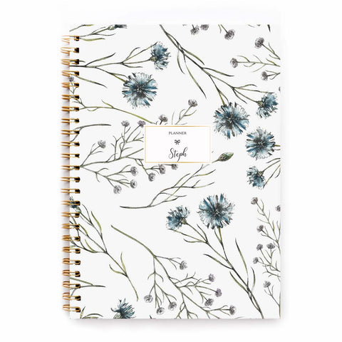 Agenda personalizzata con nome o iniziali Country flowers