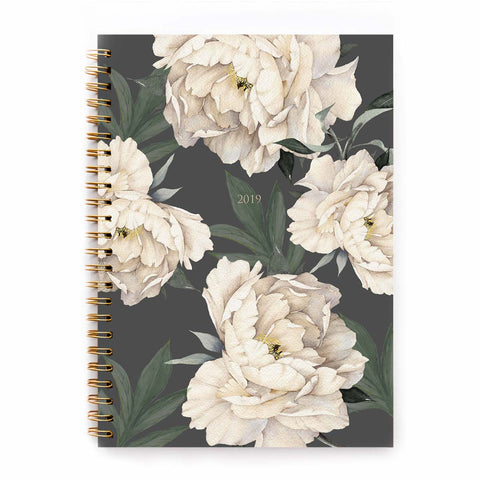 Agenda personalizzata con nome o iniziali Floral grey