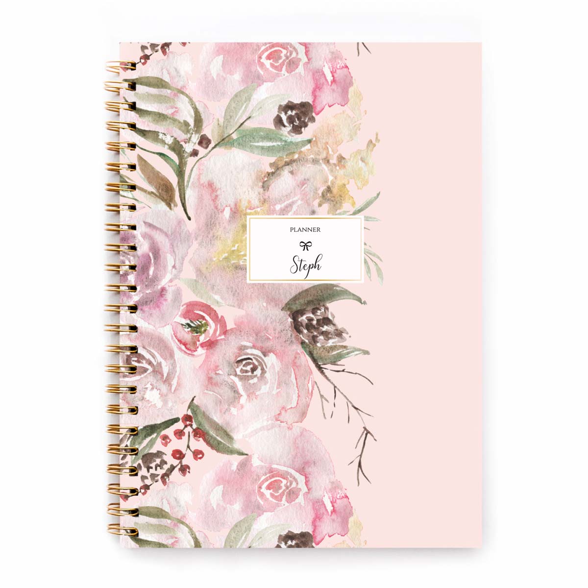 Agenda personalizzata con nome o iniziali Floral pink