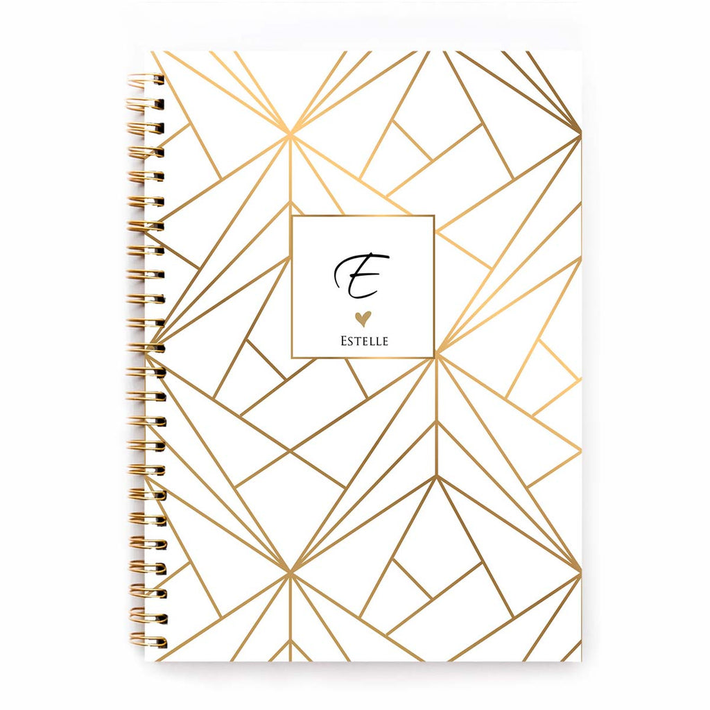 Agenda personalizzata con nome o iniziali Geometrie dorate