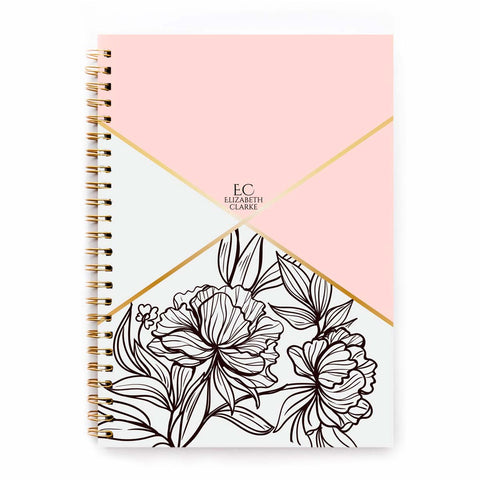 Agenda personalizzata con nome o iniziali Geo flowers