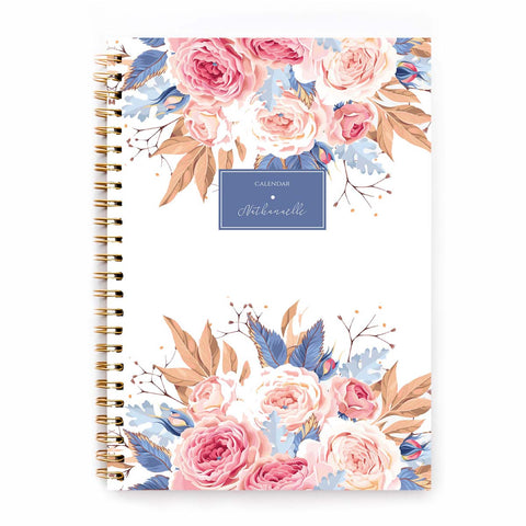 Agenda personalizzata con nome o iniziali Peonie