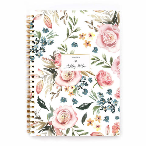 Agenda personalizzata con nome o iniziali Spring blooms