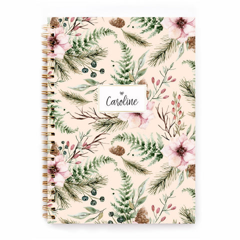 Agenda personalizzata con nome o iniziali Winter flowers