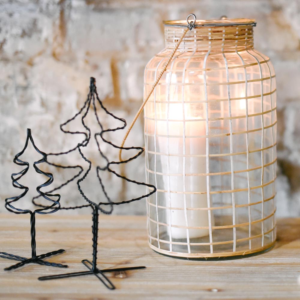 Lanterna Madam Stoltz in vetro e bamboo