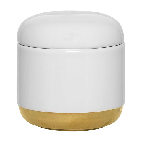 Barattolo Bloomingville in ceramica bianco e oro