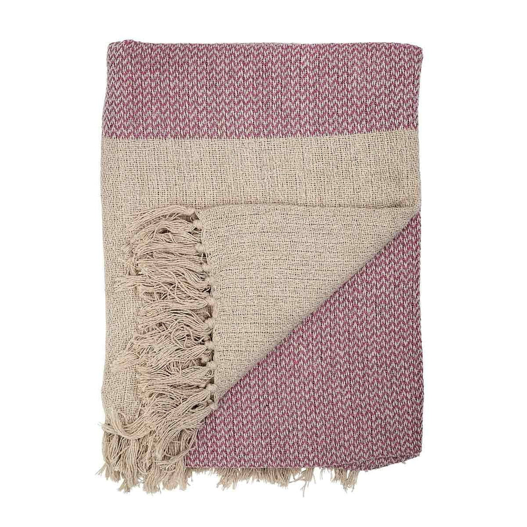 Coperta plaid Bloomingville in cotone rosa