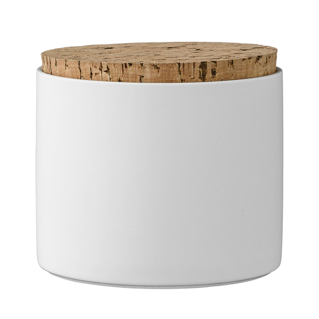 Bloomingville barattolo in ceramica bianco con coperchio di sughero