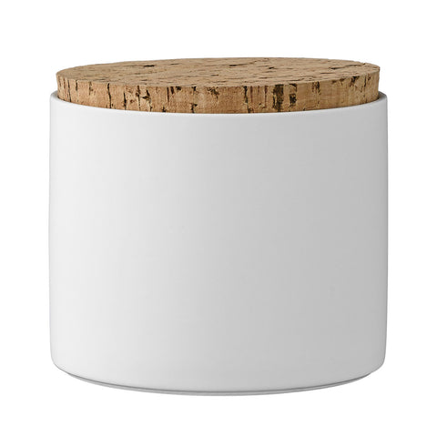 Bloomingville barattolo in ceramica bianco con coperchio di sughero