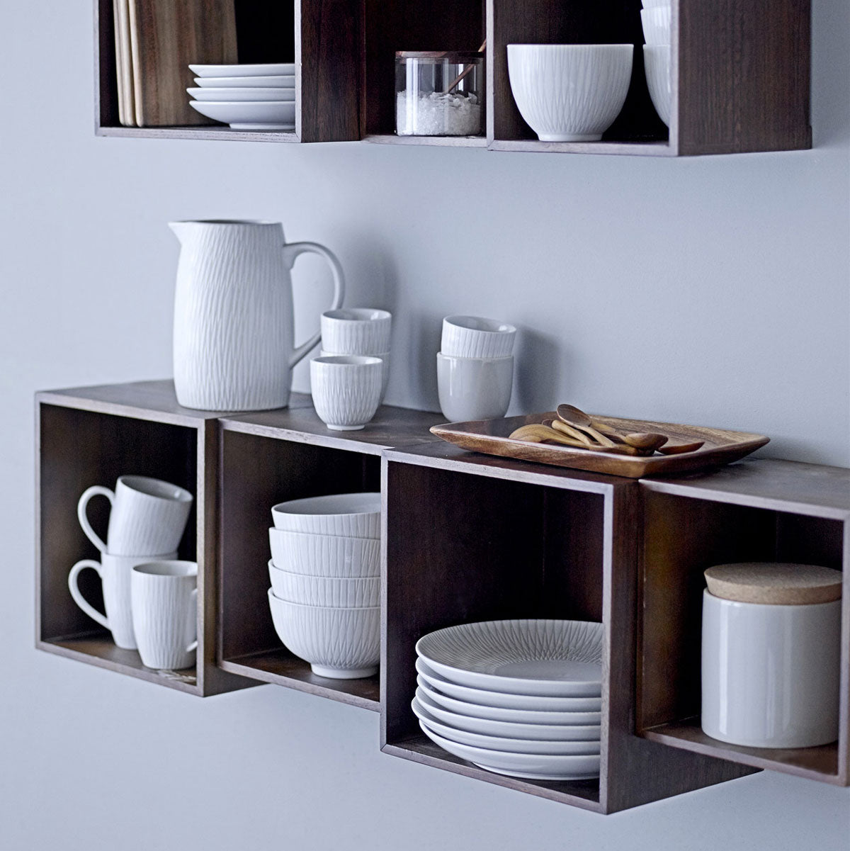 Bloomingville barattolo in ceramica bianco con coperchio di sughero
