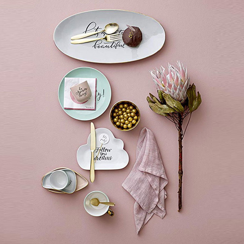 Bloomingville vassoio piatto da portata "Let's make today beautiful"